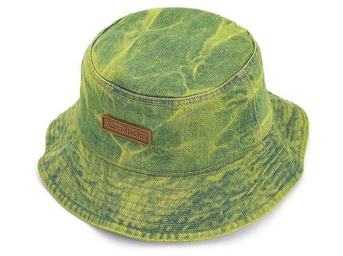 Cappello Bucket in Denim Acne Studios D'oro - vista 2