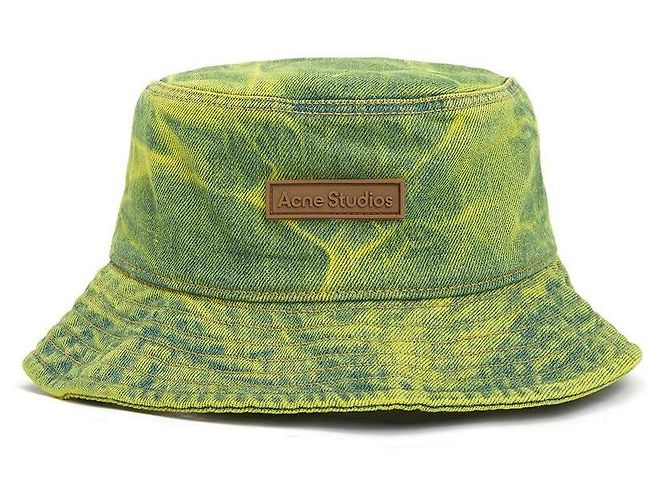 Cappello Bucket in Denim Acne Studios D'oro - vista 3