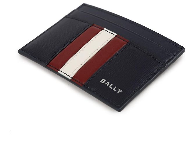 Bally Leather Card Wallet Blue - view 6