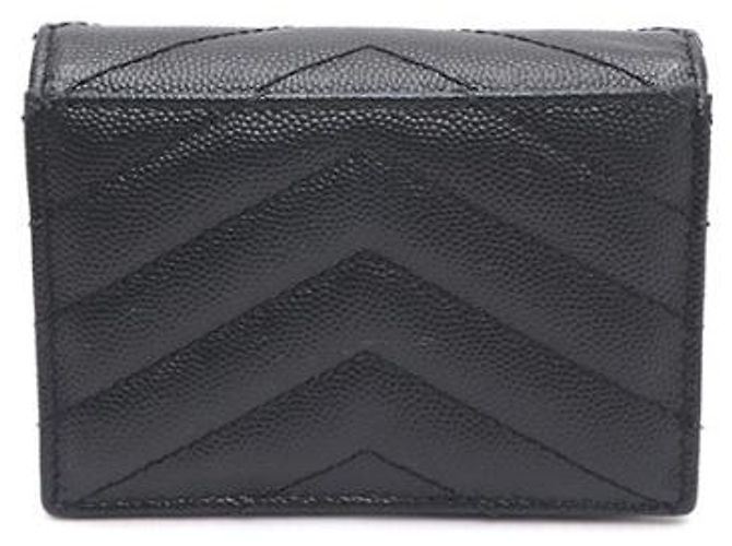 Saint Laurent Kompakter Kartenhalter mit Monogramm in Gold Schwarz - Ansicht 11