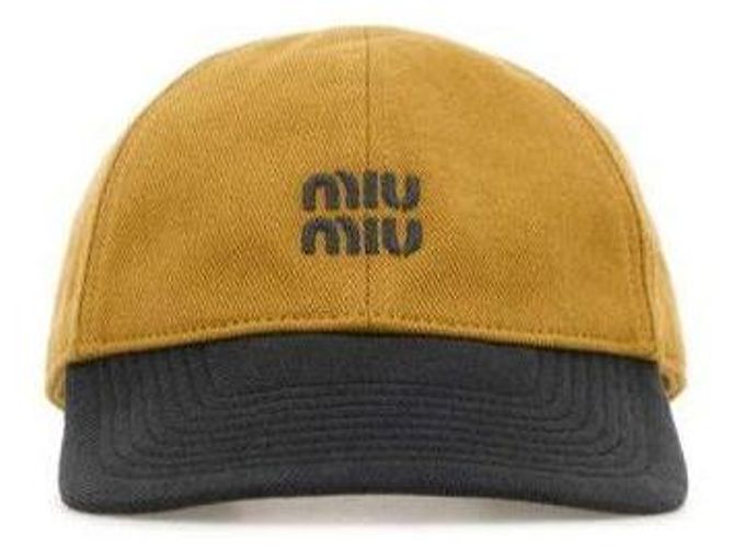 Miu Miu Casquette de baseball en coton Marron - vue 4