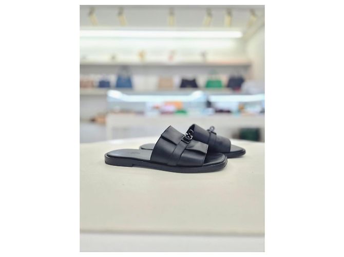 Hermès Sandalo Gabrielle Slipper Nero - vista 16