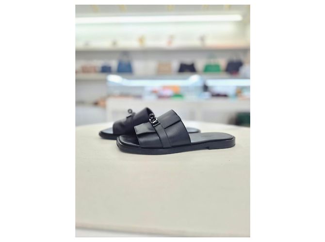 Hermès Sandalo Gabrielle Slipper Nero - vista 17