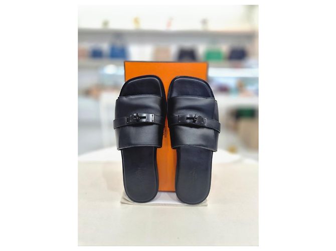 Hermès Sandalo Gabrielle Slipper Nero - vista 9