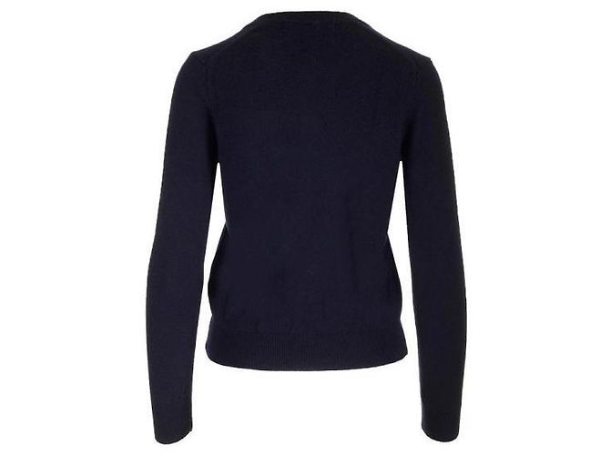 Comme Des Garcons Wollstrickjacke mit rotem Herz-Aufnäher (AX Blau - Ansicht 4