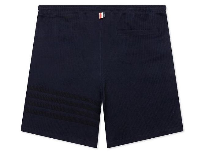 Thom Browne Stripe Loopback Cotton Seersucker Shorts - view 4