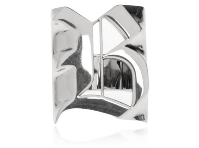 Balenciaga Logo Signet Ring Silvery - view 3