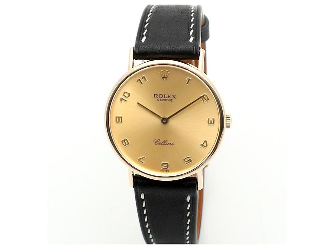 Rolex Orologio Cellini Selini Coin Unisex Medium Arabo Manuale Marrone - vista 10