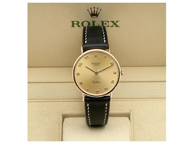 Rolex Orologio Cellini Selini Coin Unisex Medium Arabo Manuale Marrone - vista 2