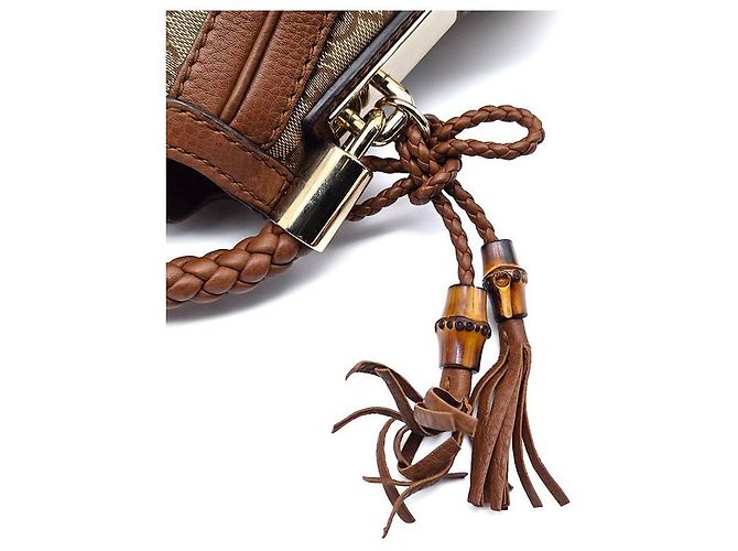 Bamboo Gucci Borsa a tracolla con nappe in bambù - vista 8