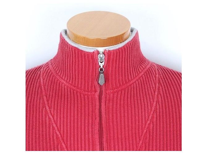 Brunello Cucinelli Strickpullover mit halbem Reißverschluss rot - Ansicht 2