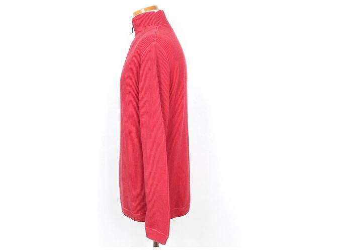 Brunello Cucinelli Strickpullover mit halbem Reißverschluss rot - Ansicht 3