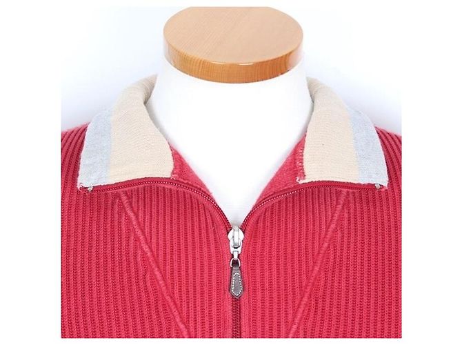 Brunello Cucinelli Strickpullover mit halbem Reißverschluss rot - Ansicht 6