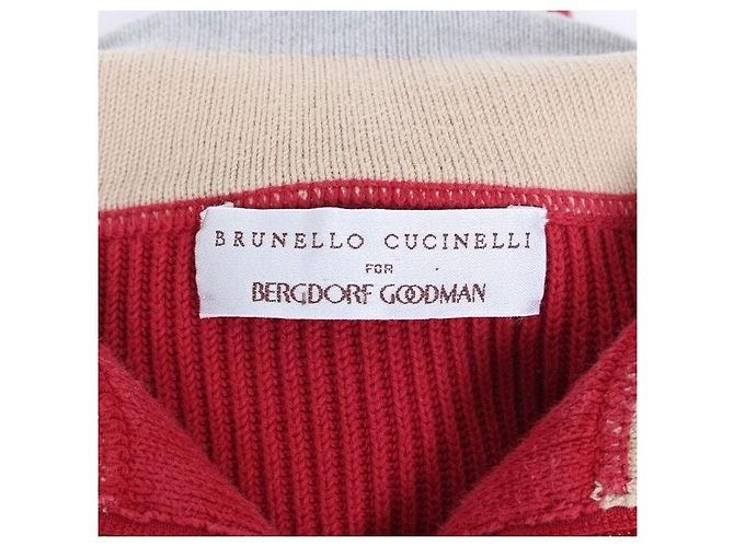 Brunello Cucinelli Strickpullover mit halbem Reißverschluss rot - Ansicht 7