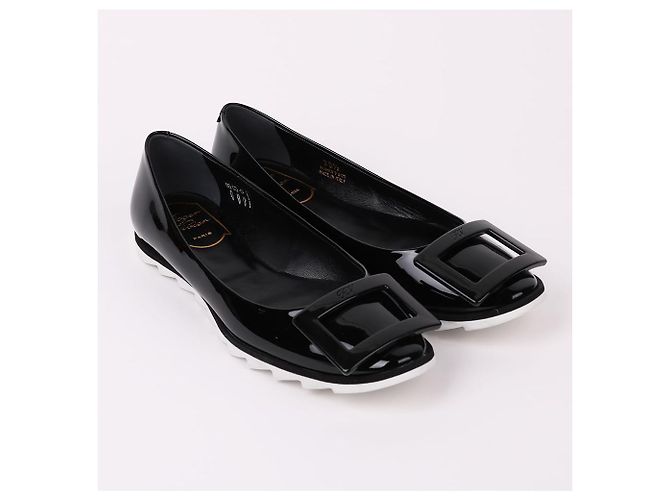 Roger Vivier Ballerine in vernice con occhielli Nero - vista 3