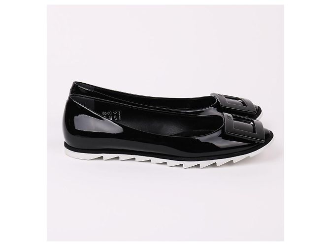 Roger Vivier Ballerine in vernice con occhielli Nero - vista 5