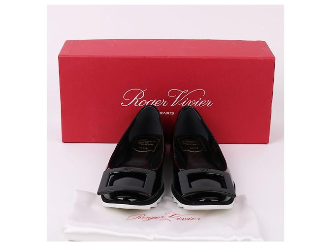 Roger Vivier Ballerine in vernice con occhielli Nero - vista 9