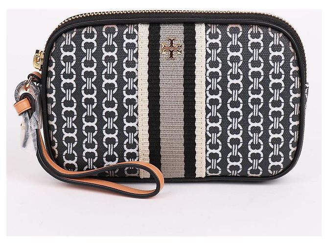 Tory Burch Borsa pouch Gemini con tracolla dorata, pochette non utilizzata Multicolore - vista 2