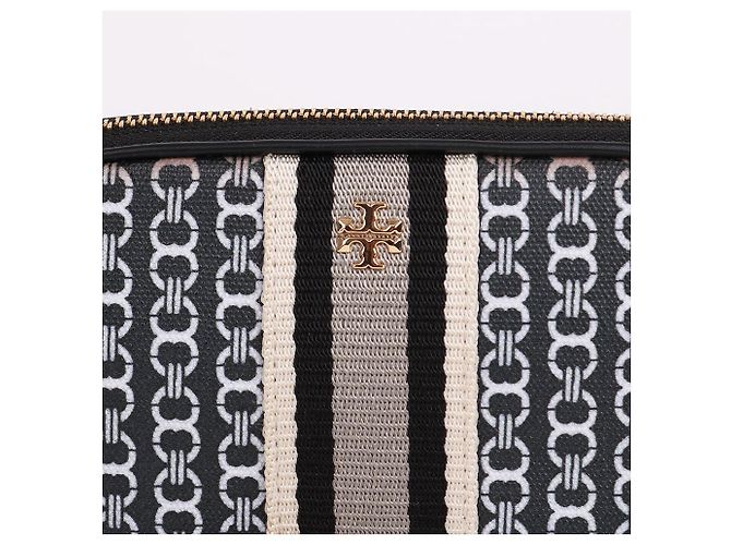 Tory Burch Borsa pouch Gemini con tracolla dorata, pochette non utilizzata Multicolore - vista 3