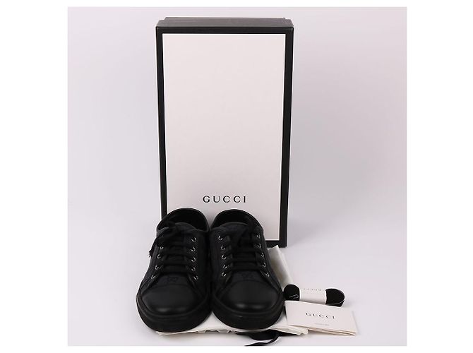 Gucci Sneakers low top in tela GG nera Nero - vista 10