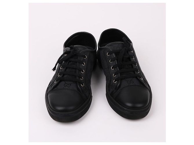 Gucci Sneakers low top in tela GG nera Nero - vista 2