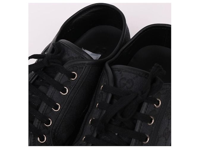 Gucci Sneakers low top in tela GG nera Nero - vista 3