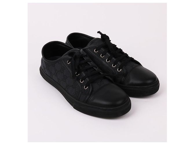 Gucci Sneakers low top in tela GG nera Nero - vista 4