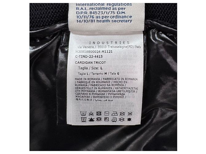Jaqueta acolchoada com capuz de malha de lã Moncler Preto - vista 11