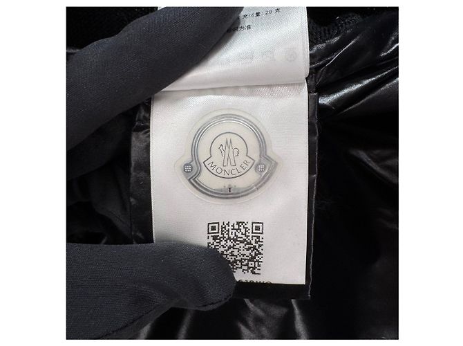 Jaqueta acolchoada com capuz de malha de lã Moncler Preto - vista 12