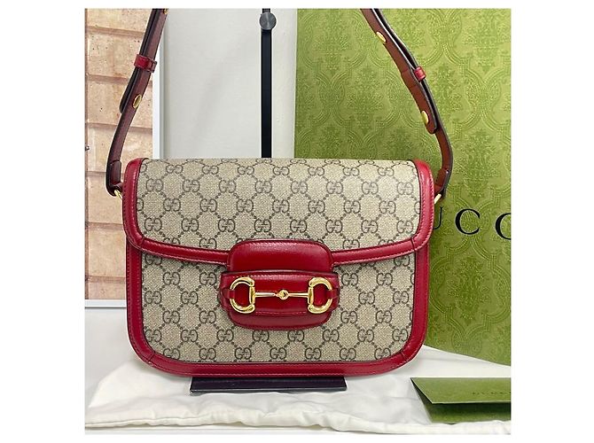 Gucci Borsa a Spalla Horsebit Rosso - vista 2