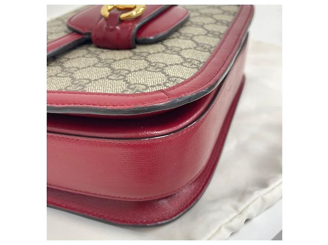Gucci Borsa a Spalla Horsebit Rosso - vista 6