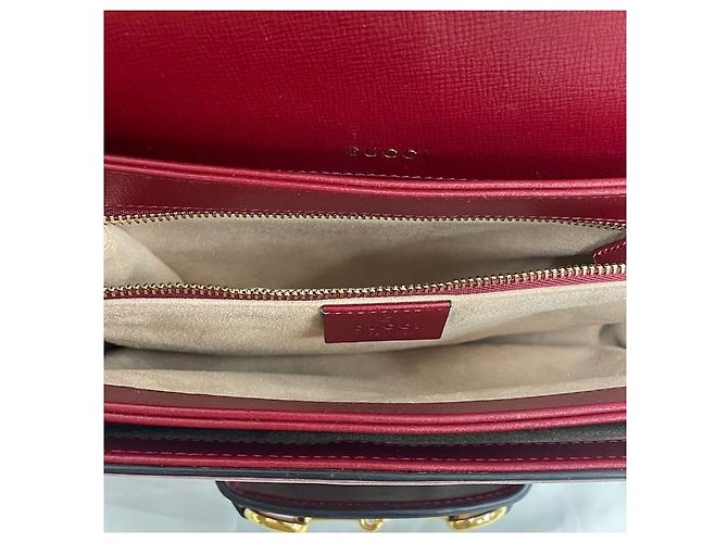 Gucci Borsa a Spalla Horsebit Rosso - vista 7