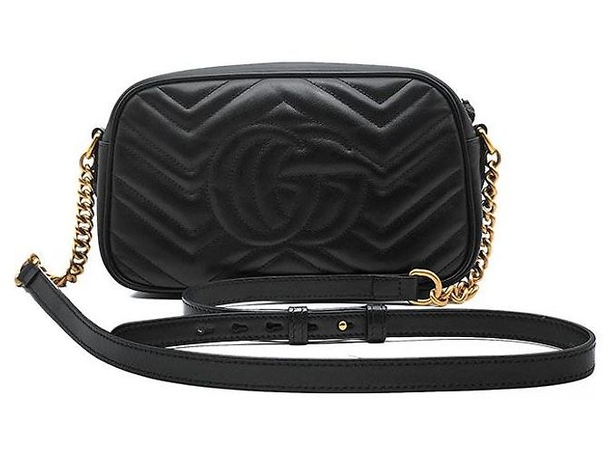 Gucci Borsa a tracolla Matelassé Marmont Nero - vista 3