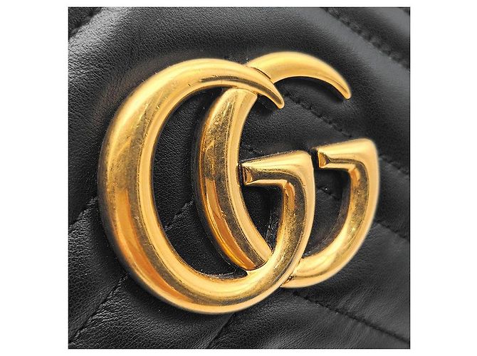 Gucci Borsa a tracolla Matelassé Marmont Nero - vista 8