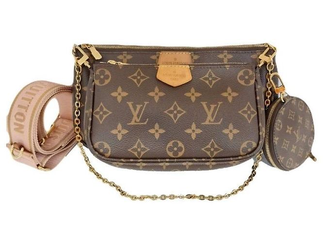 Louis Vuitton Borsa a tracolla Multi Pochette Accessoires in tela Monogram rosa LV - vista 6
