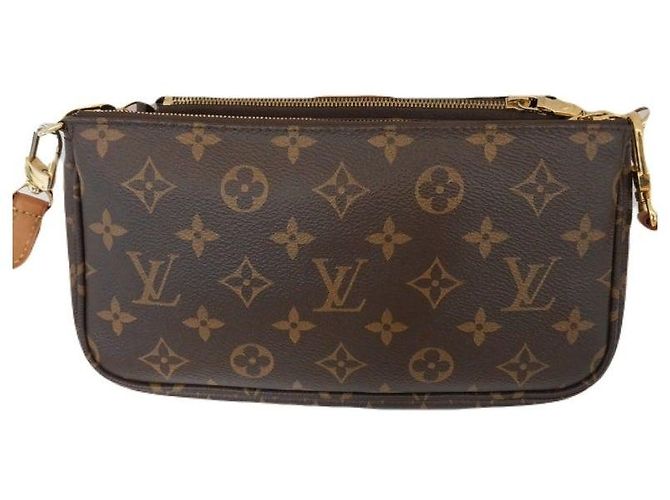 Louis Vuitton Borsa a tracolla Multi Pochette Accessoires in tela Monogram rosa LV - vista 9