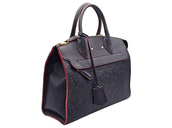 Louis Vuitton Tote Bag MM Pont-Neuf in tela Empreinte blu navy - vista 4