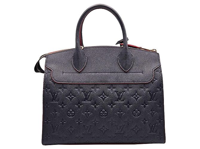 Louis Vuitton Tote Bag MM Pont-Neuf in tela Empreinte blu navy - vista 5