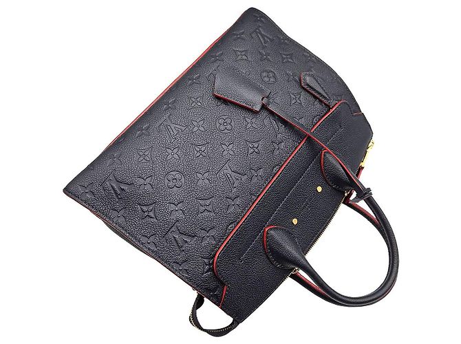 Louis Vuitton Tote Bag MM Pont-Neuf in tela Empreinte blu navy - vista 6