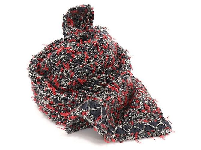 Chanel Sciarpa in maglia spessa di cashmere multicolore - vista 2