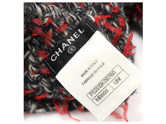 Chanel Sciarpa in maglia spessa di cashmere multicolore - vista 7