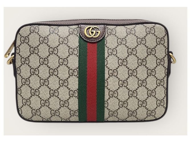 Gucci Borsa a tracolla GG Supreme Ophidia beige Marrone - vista 2