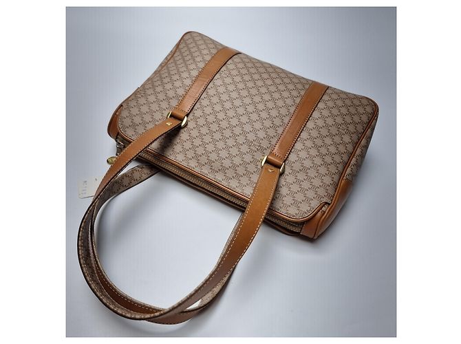 Céline Borsa a Spalla Macadam Trionf Beige Marrone - vista 12