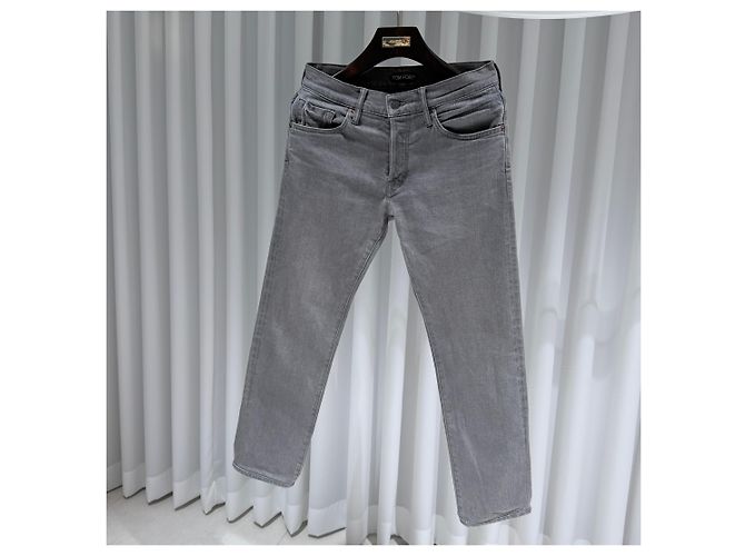 Tom Ford Suede Patch Slim Fit Denim Pants Brown - view 2