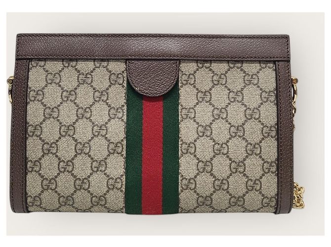 Gucci Piccola borsa a tracolla Ophidia GG Supreme Chain Bianco - vista 6