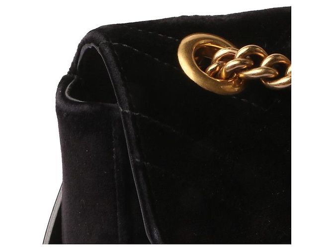Gucci Mini borsa a tracolla GG Marmont in velluto Nero - vista 4