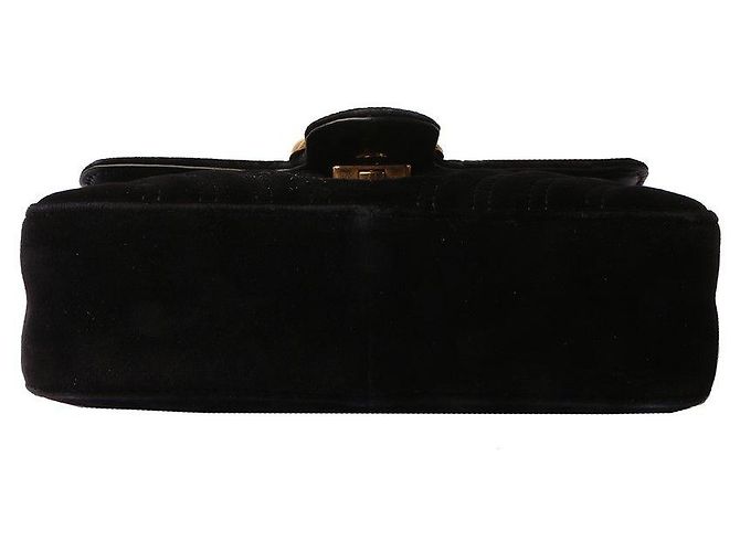 Gucci Mini borsa a tracolla GG Marmont in velluto Nero - vista 5