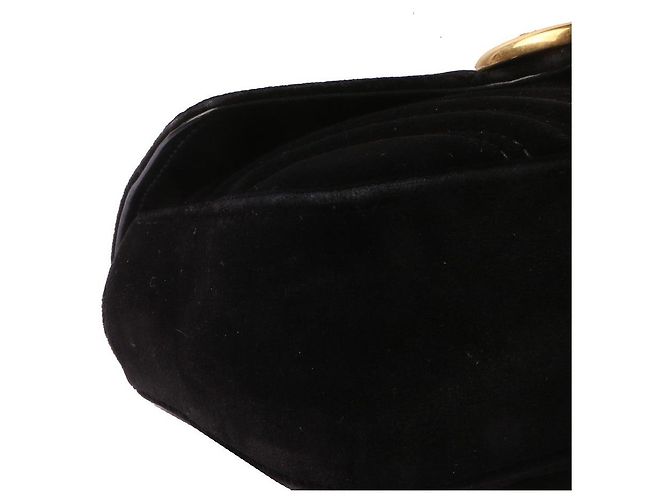 Gucci Mini borsa a tracolla GG Marmont in velluto Nero - vista 6