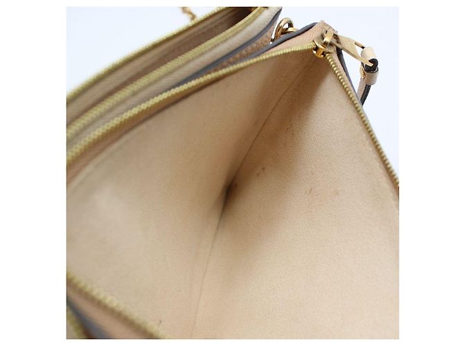 Louis Vuitton Borsa Crossbody Pochette Double Zip Chain Monogram Empreinte Marrone - vista 10