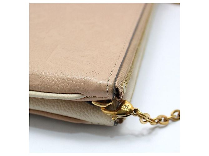 Louis Vuitton Borsa Crossbody Pochette Double Zip Chain Monogram Empreinte Marrone - vista 7